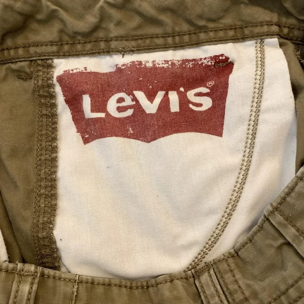 Levi's Cargo Pants Mens 34x30 Beige Cotton Loose Fit Canvas Workwear Utility